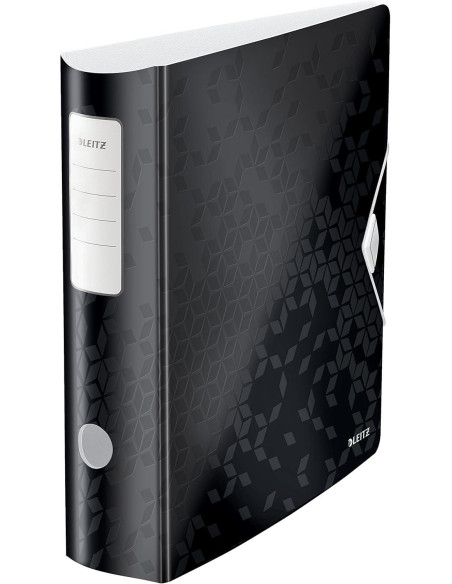 ARCHIVADOR palanca LEITZ ACTIVE WOW POLYFOAM A4 180 75mm LOMO CURVADO Y CIERRE CON GOMA NEGRO