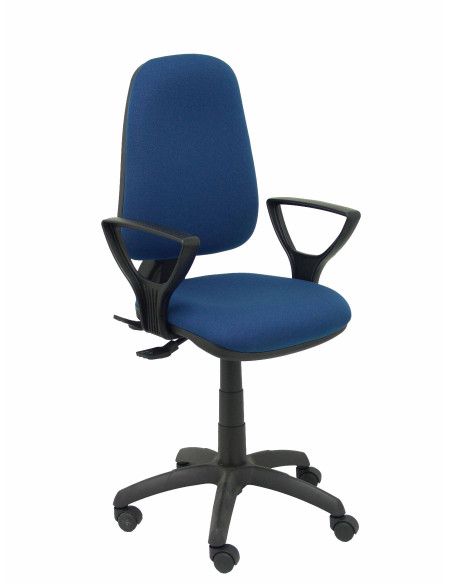 SILLA PIQUERAS Y CRESPO TARACON BRAZOS FIJOS MECANISMO SINCRO REGULABLE EN ALTURA ASIENTO Y RESPALDO TAPIZADO BALI AZUL MARINO