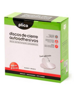 CAJA 400 DISCOS PLICO CIERRE TEXTIL ADHESIVOS 20mm