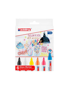 ROTULADOR EDDING 95 PARA CRISTAL estuche de 6 COLORES SURTIDOS 2