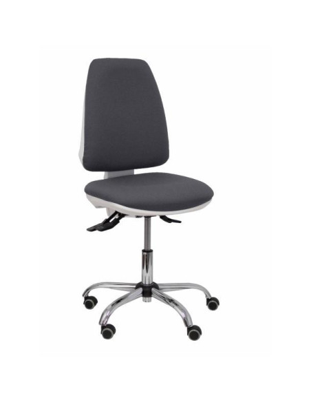 SILLA PIQUERAS Y CRESPO ELCHE BLANCA MECANISMO ASINCRO REGULABLE EN ALTURA BASE METALICA RUEDAS PARQUET ASIENTO Y RESPALDO TAPIZ