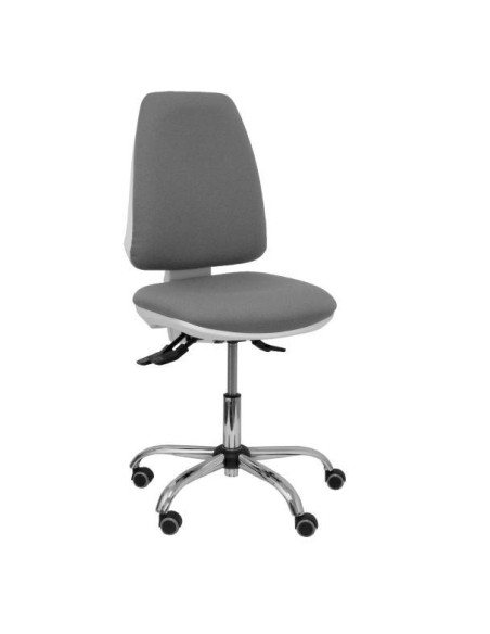 SILLA PIQUERAS Y CRESPO ELCHE BLANCA MECANISMO ASINCRO REGULABLE EN ALTURA BASE METALICA RUEDAS PARQUET ASIENTO Y RESPALDO TAPIZ