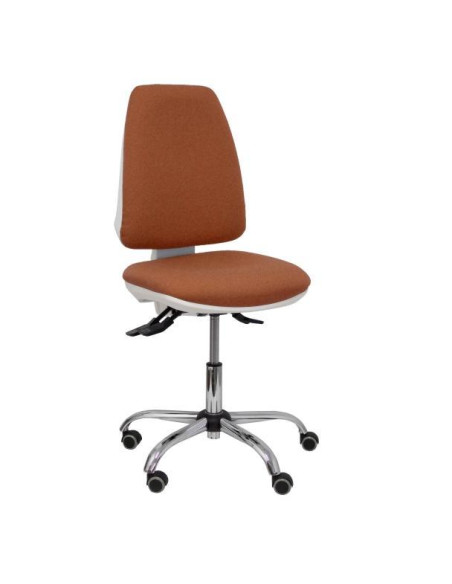 SILLA PIQUERAS Y CRESPO ELCHE BLANCA MECANISMO ASINCRO REGULABLE EN ALTURA BASE METALICA RUEDAS PARQUET ASIENTO Y RESPALDO TAPIZ
