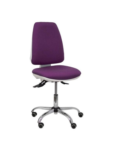 SILLA PIQUERAS Y CRESPO ELCHE BLANCA MECANISMO ASINCRO REGULABLE EN ALTURA BASE METALICA RUEDAS PARQUET ASIENTO Y RESPALDO TAPIZ