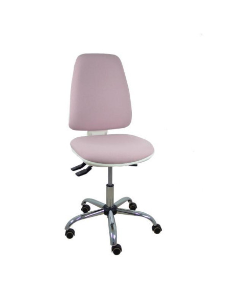 SILLA PIQUERAS Y CRESPO ELCHE BLANCA MECANISMO ASINCRO REGULABLE EN ALTURA BASE METALICA RUEDAS PARQUET ASIENTO Y RESPALDO TAPIZ