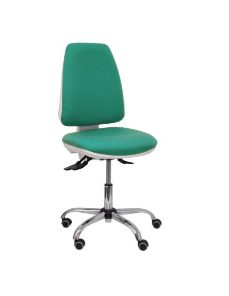 SILLA PIQUERAS Y CRESPO ELCHE BLANCA MECANISMO ASINCRO REGULABLE EN ALTURA BASE METALICA RUEDAS PARQUET ASIENTO Y RESPALDO TAPIZ