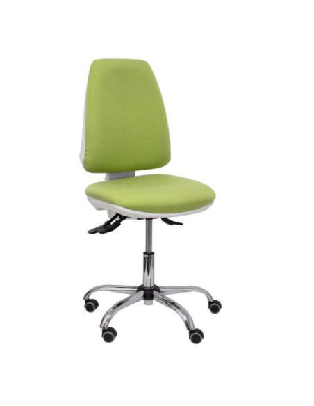 SILLA PIQUERAS Y CRESPO ELCHE BLANCA MECANISMO ASINCRO REGULABLE EN ALTURA BASE METALICA RUEDAS PARQUET ASIENTO Y RESPALDO TAPIZ
