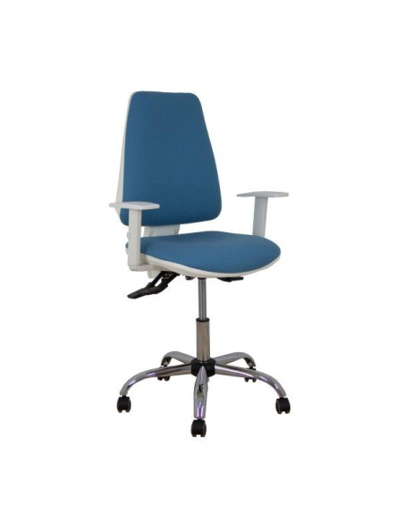 SILLA PIQUERAS Y CRESPO ELCHE BLANCA BRAZOS REGULABLES MECANISMO ASINCRO REGULABLE EN ALTURA BASE METALICA RUEDAS PARQUET ASIENT