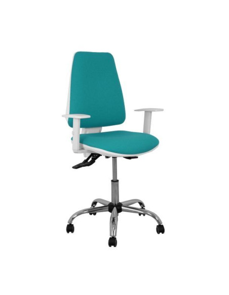 SILLA PIQUERAS Y CRESPO ELCHE BLANCA BRAZOS REGULABLES MECANISMO ASINCRO REGULABLE EN ALTURA BASE METALICA RUEDAS PARQUET ASIENT