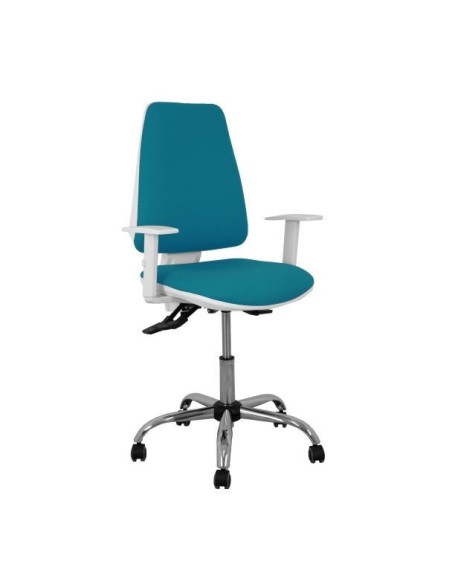 SILLA PIQUERAS Y CRESPO ELCHE BLANCA BRAZOS REGULABLES MECANISMO ASINCRO REGULABLE EN ALTURA BASE METALICA RUEDAS PARQUET ASIENT
