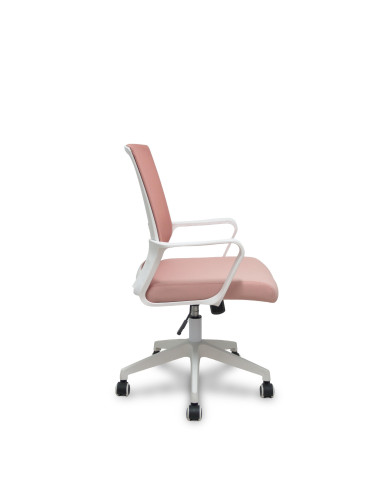 SILLA ERGO535 CON BRAZOS FIJOS ESTRUCTURA BLANCA