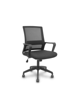 SILLA ERGO535 CON BRAZOS FIJOS ESTRUCTURA NEGRA