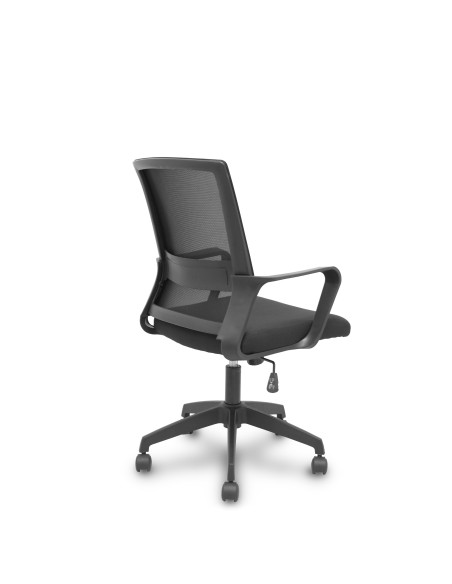 SILLA ERGO535 CON BRAZOS FIJOS ESTRUCTURA NEGRA