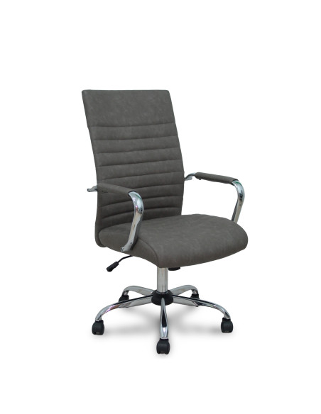 SILLA OPTI527 CROMADA SÍMILPIEL CON BRAZOS FIJOS