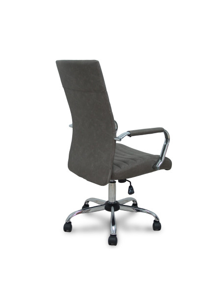 SILLA OPTI527 CROMADA SÍMILPIEL CON BRAZOS FIJOS