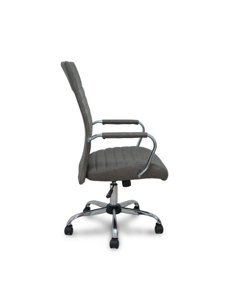 SILLA OPTI527 CROMADA SÍMILPIEL CON BRAZOS FIJOS