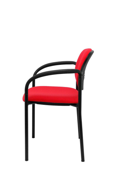 SILLA PIQUERAS Y CRESPO VILLALGORDO CONFIDENTE BRAZOS FIJOS CHASIS NEGRO ASIENTO Y RESPALDO TAPIZADOS BALI ROJO