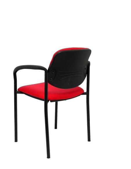 SILLA PIQUERAS Y CRESPO VILLALGORDO CONFIDENTE BRAZOS FIJOS CHASIS NEGRO ASIENTO Y RESPALDO TAPIZADOS BALI ROJO