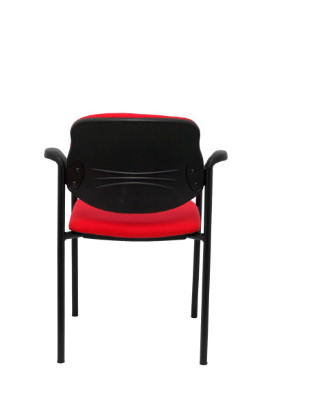 SILLA PIQUERAS Y CRESPO VILLALGORDO CONFIDENTE BRAZOS FIJOS CHASIS NEGRO ASIENTO Y RESPALDO TAPIZADOS BALI ROJO