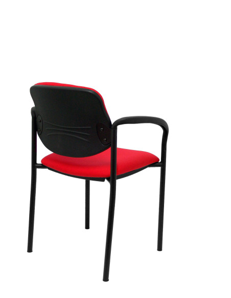 SILLA PIQUERAS Y CRESPO VILLALGORDO CONFIDENTE BRAZOS FIJOS CHASIS NEGRO ASIENTO Y RESPALDO TAPIZADOS BALI ROJO