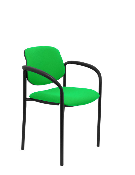 SILLA PIQUERAS Y CRESPO VILLALGORDO CONFIDENTE BRAZOS FIJOS CHASIS NEGRO ASIENTO Y RESPALDO TAPIZADOS BALI PISTACHO