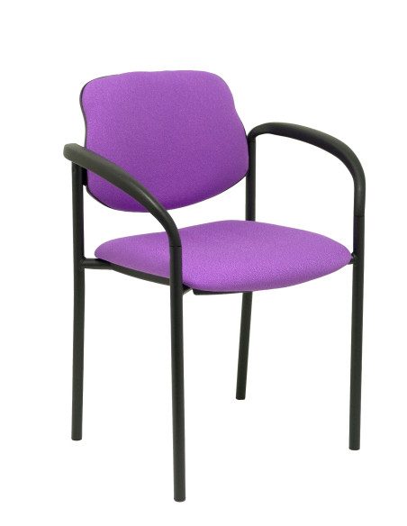 SILLA PIQUERAS Y CRESPO VILLALGORDO CONFIDENTE BRAZOS FIJOS CHASIS NEGRO ASIENTO Y RESPALDO TAPIZADOS BALI LILA