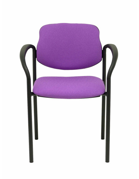 SILLA PIQUERAS Y CRESPO VILLALGORDO CONFIDENTE BRAZOS FIJOS CHASIS NEGRO ASIENTO Y RESPALDO TAPIZADOS BALI LILA