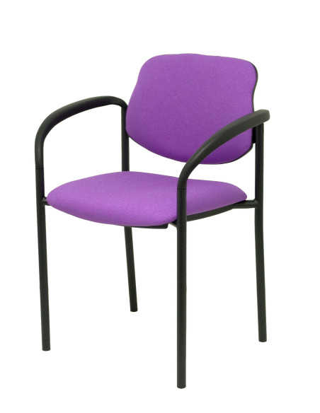 SILLA PIQUERAS Y CRESPO VILLALGORDO CONFIDENTE BRAZOS FIJOS CHASIS NEGRO ASIENTO Y RESPALDO TAPIZADOS BALI LILA