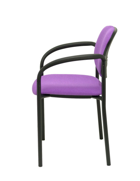 SILLA PIQUERAS Y CRESPO VILLALGORDO CONFIDENTE BRAZOS FIJOS CHASIS NEGRO ASIENTO Y RESPALDO TAPIZADOS BALI LILA