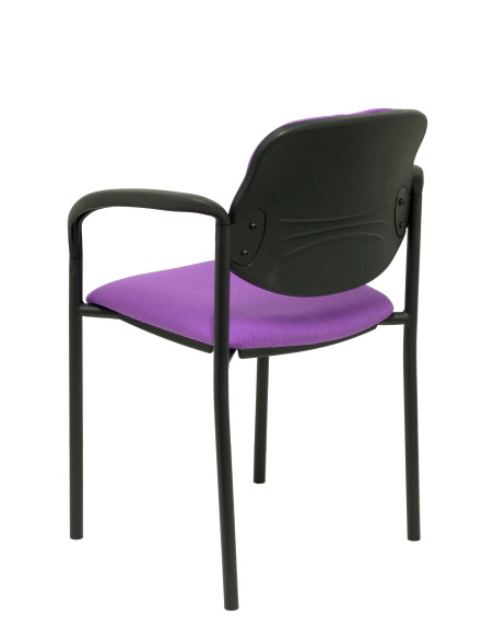 SILLA PIQUERAS Y CRESPO VILLALGORDO CONFIDENTE BRAZOS FIJOS CHASIS NEGRO ASIENTO Y RESPALDO TAPIZADOS BALI LILA