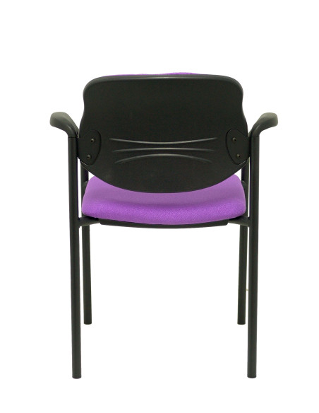 SILLA PIQUERAS Y CRESPO VILLALGORDO CONFIDENTE BRAZOS FIJOS CHASIS NEGRO ASIENTO Y RESPALDO TAPIZADOS BALI LILA