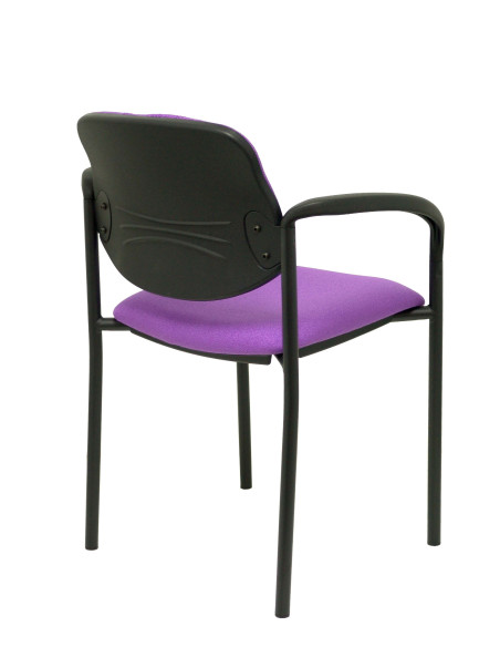 SILLA PIQUERAS Y CRESPO VILLALGORDO CONFIDENTE BRAZOS FIJOS CHASIS NEGRO ASIENTO Y RESPALDO TAPIZADOS BALI LILA