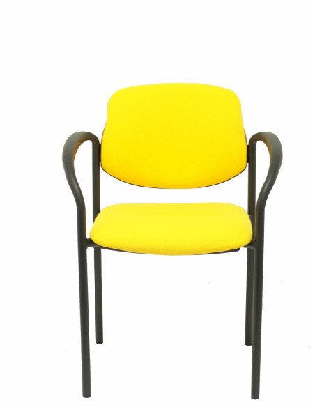 SILLA PIQUERAS Y CRESPO VILLALGORDO CONFIDENTE BRAZOS FIJOS CHASIS NEGRO ASIENTO Y RESPALDO TAPIZADOS BALI AMARILLO