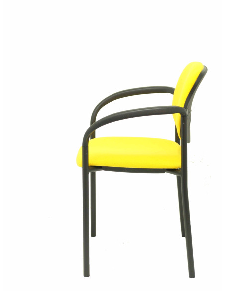 SILLA PIQUERAS Y CRESPO VILLALGORDO CONFIDENTE BRAZOS FIJOS CHASIS NEGRO ASIENTO Y RESPALDO TAPIZADOS BALI AMARILLO