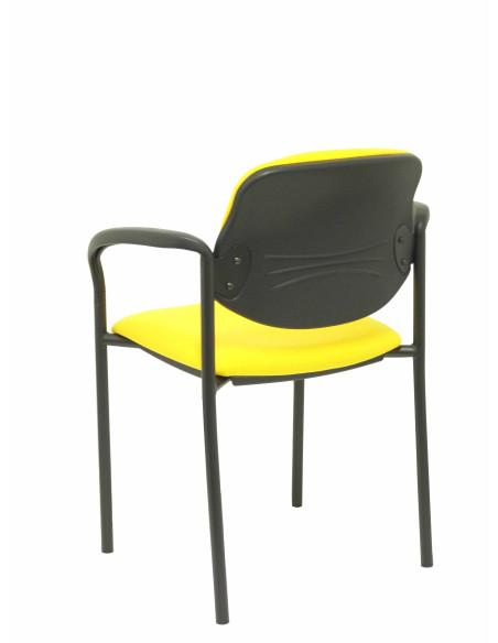 SILLA PIQUERAS Y CRESPO VILLALGORDO CONFIDENTE BRAZOS FIJOS CHASIS NEGRO ASIENTO Y RESPALDO TAPIZADOS BALI AMARILLO