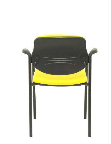 SILLA PIQUERAS Y CRESPO VILLALGORDO CONFIDENTE BRAZOS FIJOS CHASIS NEGRO ASIENTO Y RESPALDO TAPIZADOS BALI AMARILLO