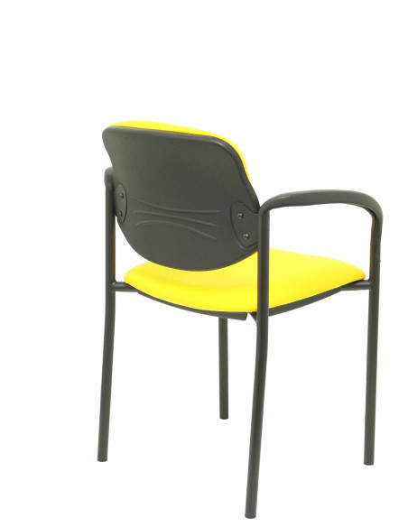 SILLA PIQUERAS Y CRESPO VILLALGORDO CONFIDENTE BRAZOS FIJOS CHASIS NEGRO ASIENTO Y RESPALDO TAPIZADOS BALI AMARILLO