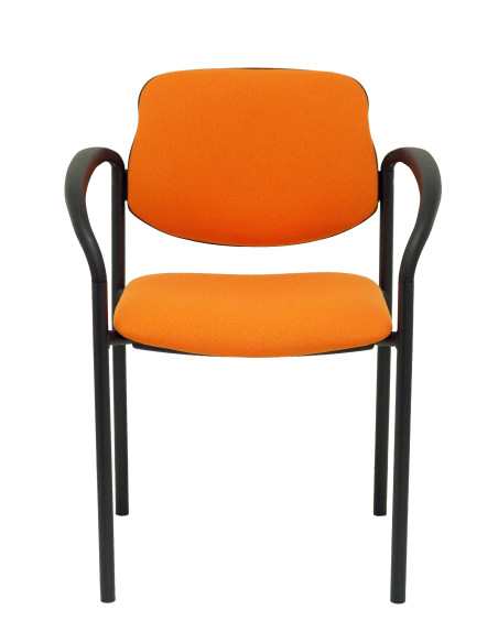 SILLA PIQUERAS Y CRESPO VILLALGORDO CONFIDENTE BRAZOS FIJOS CHASIS NEGRO ASIENTO Y RESPALDO TAPIZADOS BALI NARANJA
