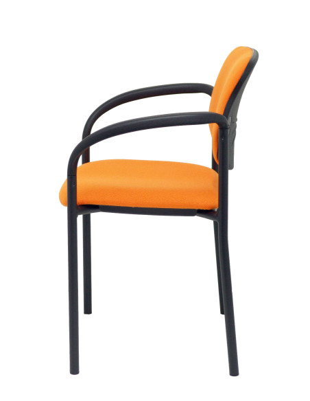 SILLA PIQUERAS Y CRESPO VILLALGORDO CONFIDENTE BRAZOS FIJOS CHASIS NEGRO ASIENTO Y RESPALDO TAPIZADOS BALI NARANJA