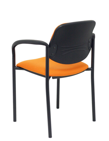 SILLA PIQUERAS Y CRESPO VILLALGORDO CONFIDENTE BRAZOS FIJOS CHASIS NEGRO ASIENTO Y RESPALDO TAPIZADOS BALI NARANJA