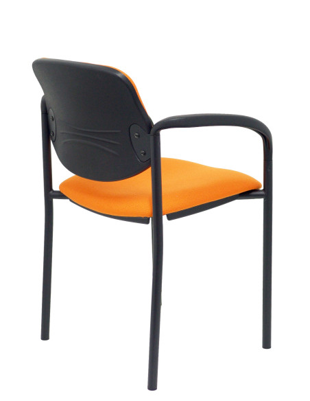 SILLA PIQUERAS Y CRESPO VILLALGORDO CONFIDENTE BRAZOS FIJOS CHASIS NEGRO ASIENTO Y RESPALDO TAPIZADOS BALI NARANJA