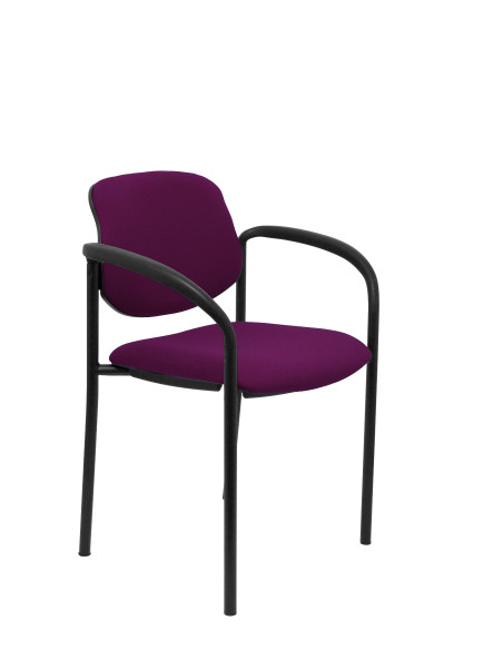 SILLA PIQUERAS Y CRESPO VILLALGORDO CONFIDENTE BRAZOS FIJOS CHASIS NEGRO ASIENTO Y RESPALDO TAPIZADOS BALI MORADO