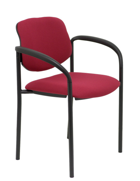 SILLA PIQUERAS Y CRESPO VILLALGORDO CONFIDENTE BRAZOS FIJOS CHASIS NEGRO ASIENTO Y RESPALDO TAPIZADOS BALI GRANATE