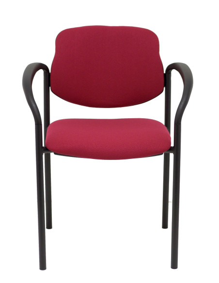 SILLA PIQUERAS Y CRESPO VILLALGORDO CONFIDENTE BRAZOS FIJOS CHASIS NEGRO ASIENTO Y RESPALDO TAPIZADOS BALI GRANATE