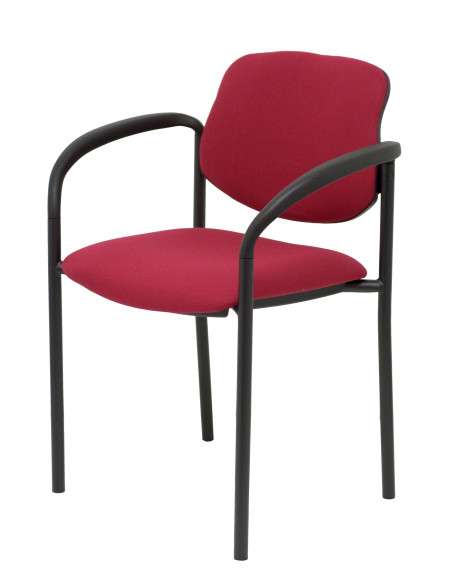SILLA PIQUERAS Y CRESPO VILLALGORDO CONFIDENTE BRAZOS FIJOS CHASIS NEGRO ASIENTO Y RESPALDO TAPIZADOS BALI GRANATE