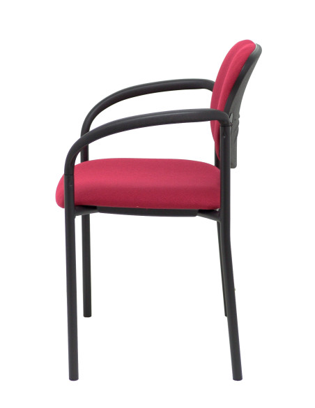 SILLA PIQUERAS Y CRESPO VILLALGORDO CONFIDENTE BRAZOS FIJOS CHASIS NEGRO ASIENTO Y RESPALDO TAPIZADOS BALI GRANATE