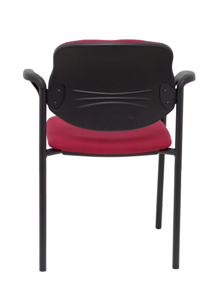 SILLA PIQUERAS Y CRESPO VILLALGORDO CONFIDENTE BRAZOS FIJOS CHASIS NEGRO ASIENTO Y RESPALDO TAPIZADOS BALI GRANATE