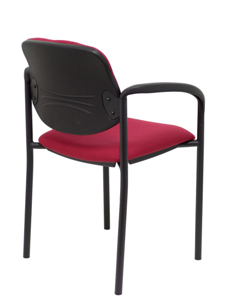 SILLA PIQUERAS Y CRESPO VILLALGORDO CONFIDENTE BRAZOS FIJOS CHASIS NEGRO ASIENTO Y RESPALDO TAPIZADOS BALI GRANATE