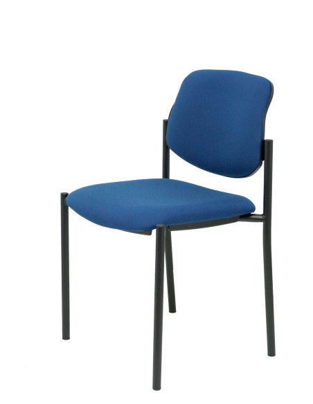PIQUERAS Y CRESPO SILLA FIJA STYL SBRAZOS CHASIS NEGRO TEJIDO BALI AZUL MARINO