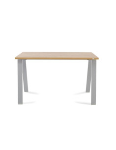 MESA ROCADA BLANCA ESTRUCTURA GRIS 2